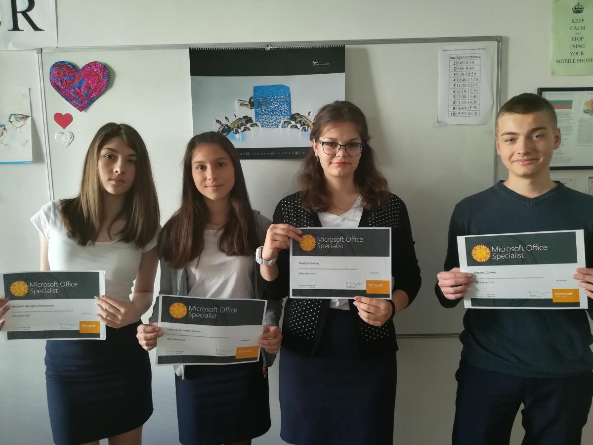 Microsoft Office Specialist certified students