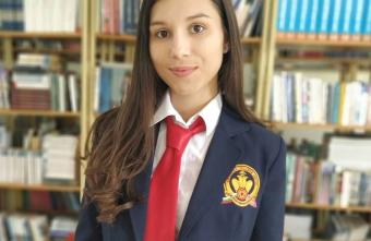 Iveta Ivanova from grade 12A - winner at the regional round of the olympiad in Bulgarian language and literature